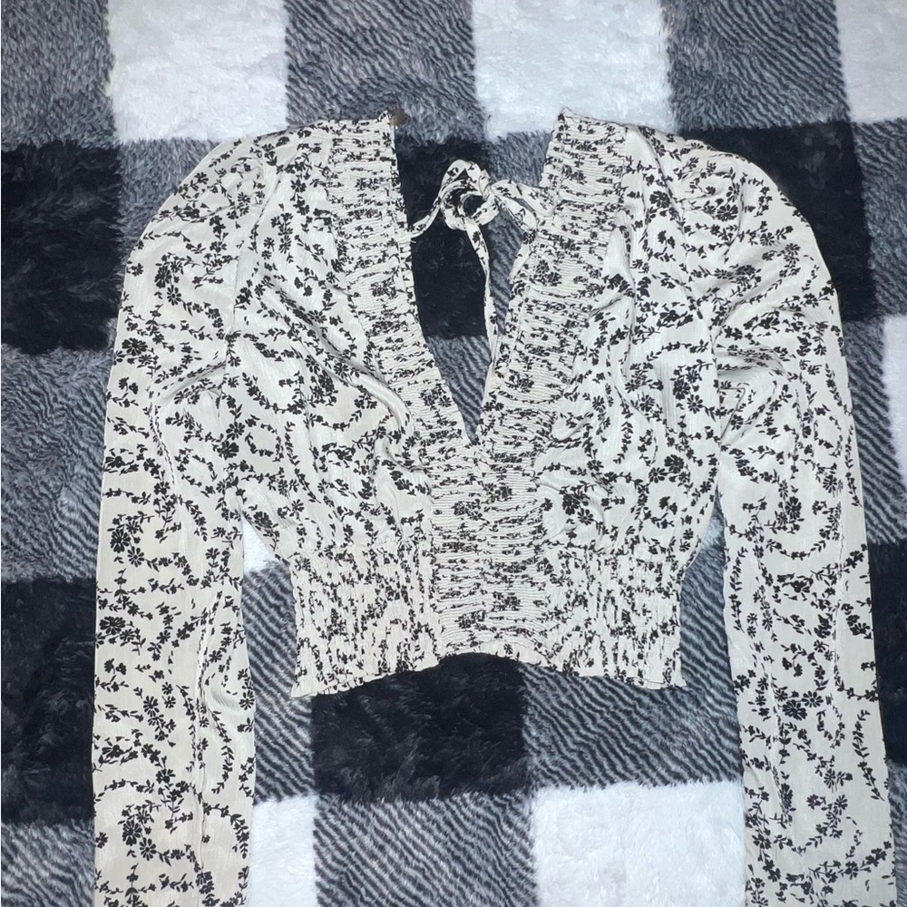 Windsor Black and Cream Floral Blouse